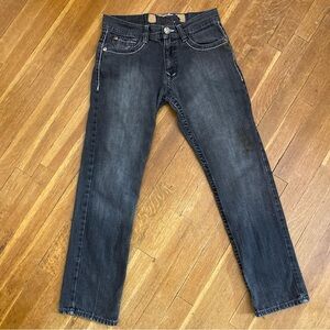 Southpole Embroidered Pocket Jeans Faded Black Heavy Stitch Men’s 30/28 VTG Flaw